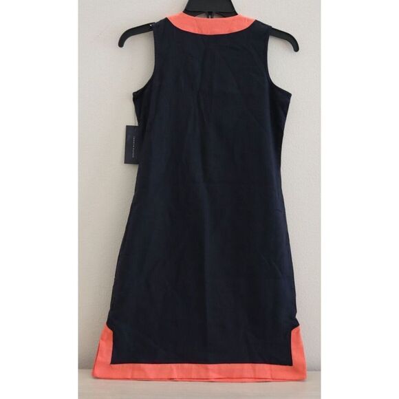 Tommy Hilfiger Petite Sz 0 (XXS) Blue/Pink Colorblocked Linen Shift Dress $109 - Picture 2 of 10